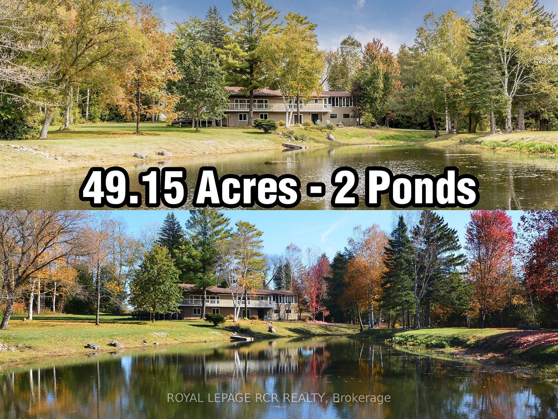 Magical 49 Acre Uxbridge Country Oasis complete with a Vaulted Ceiling Bungalow, two beautiful ponds, an Inground Pool, a Baseball Diamond, a Basketball Patio, a Barn Workshop, Corn Fields, Forest ...