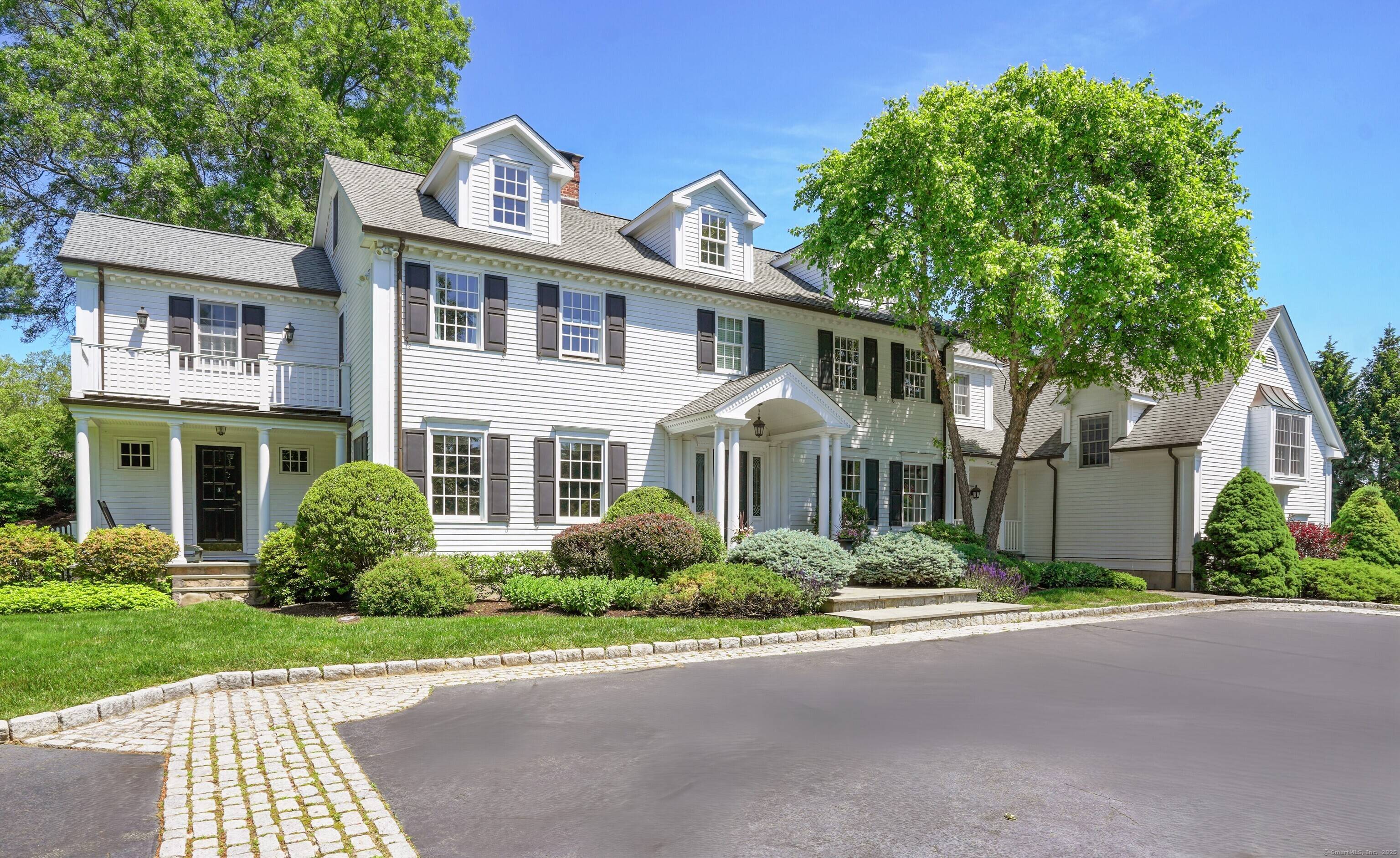 Welcome to 152 Long Lots Perfectly sited on two flat acres in the highly sought after Hoyt Farm neighborhood.