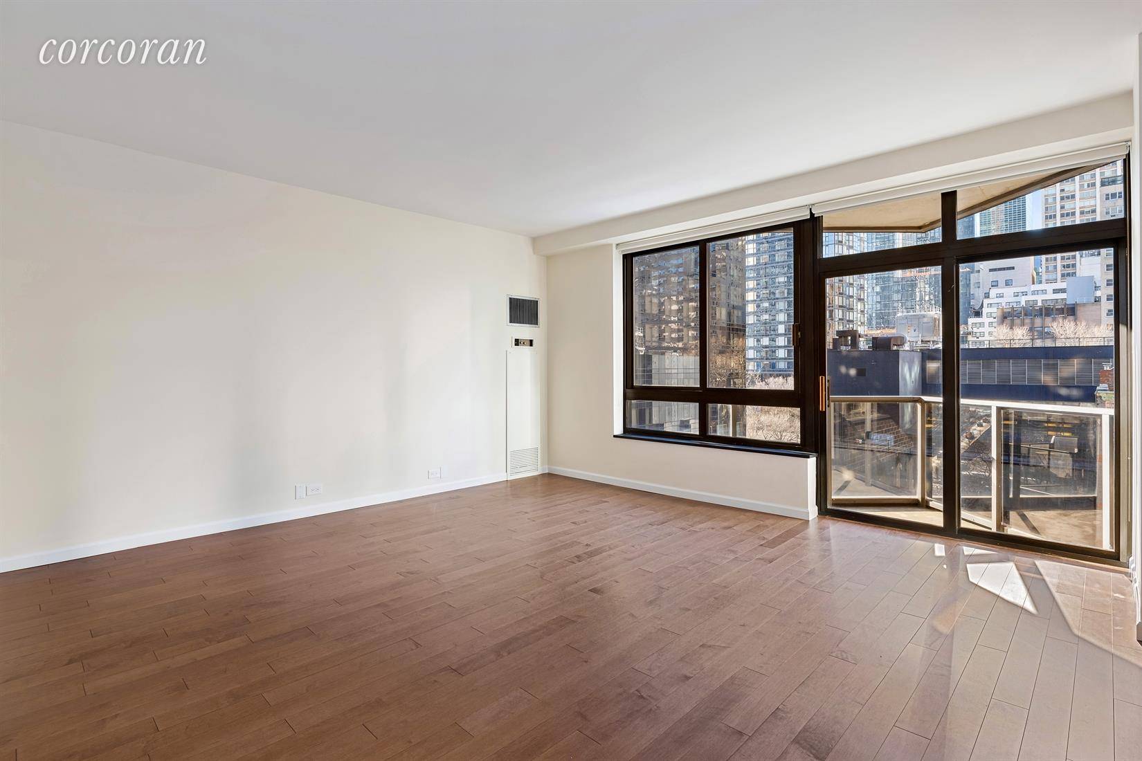 Spacious and sunlit renovated south facing 1 bedroom, 1 bathroom with private balcony now available for rent at 100 United Nations Plaza.