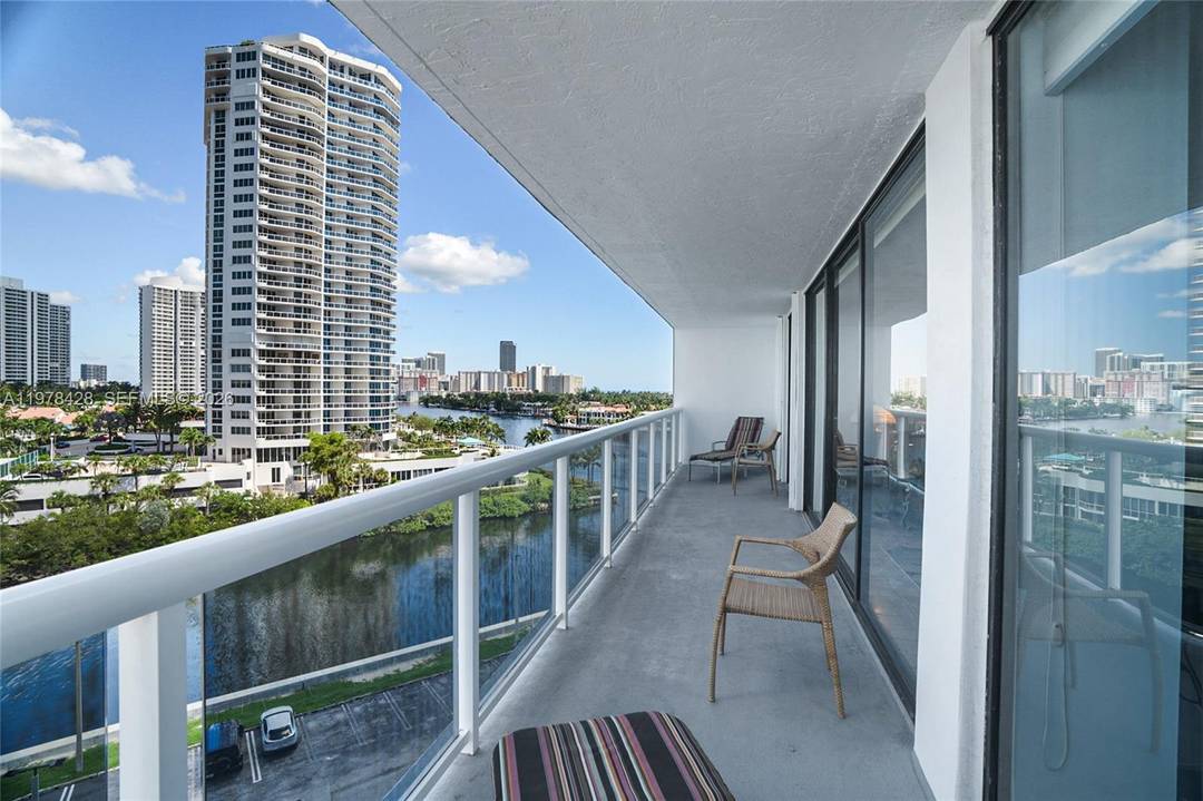 Two bedroom, two bathroom apartment with water views and a spacious balcony that provides additional usable outdoor space.