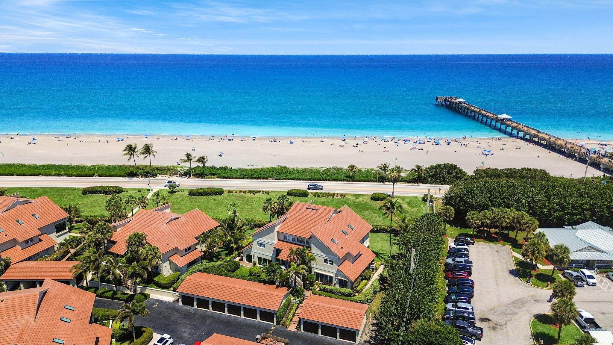 OCEAN View ! ! Gorgeous, completely renovated 2 Bed 2 Bath Garage with stunning views of the ocean and Juno Pier !