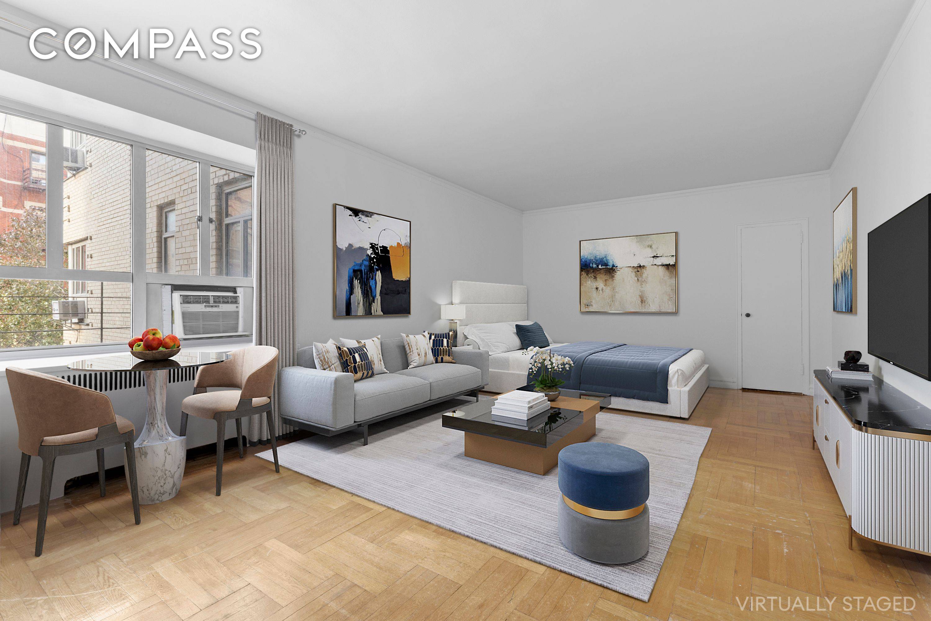 Art Deco Charm Meets Smart Studio Living Welcome to Residence 4F at 155 West 20th Street ; a bright, versatile studio in the coveted Chelsea Warren cooperative.