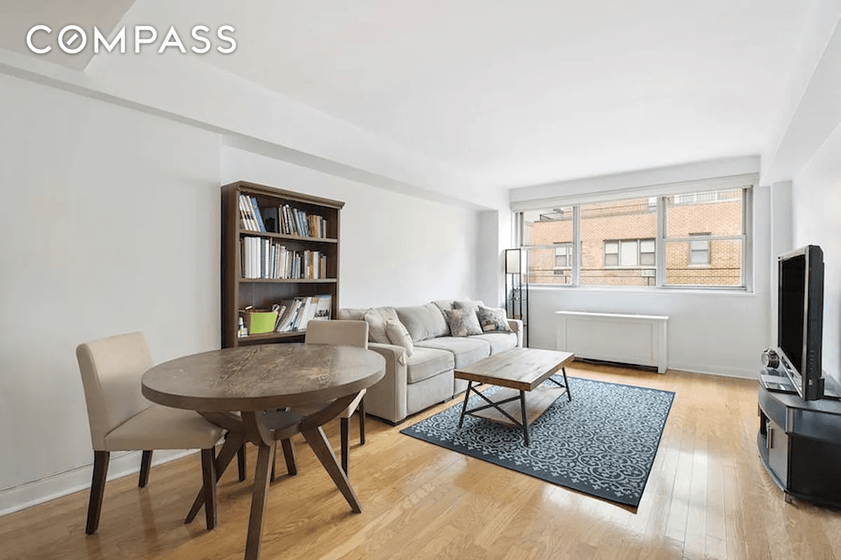 Located within a full service Condop building, this one bedroom apartment is bright and spacious.