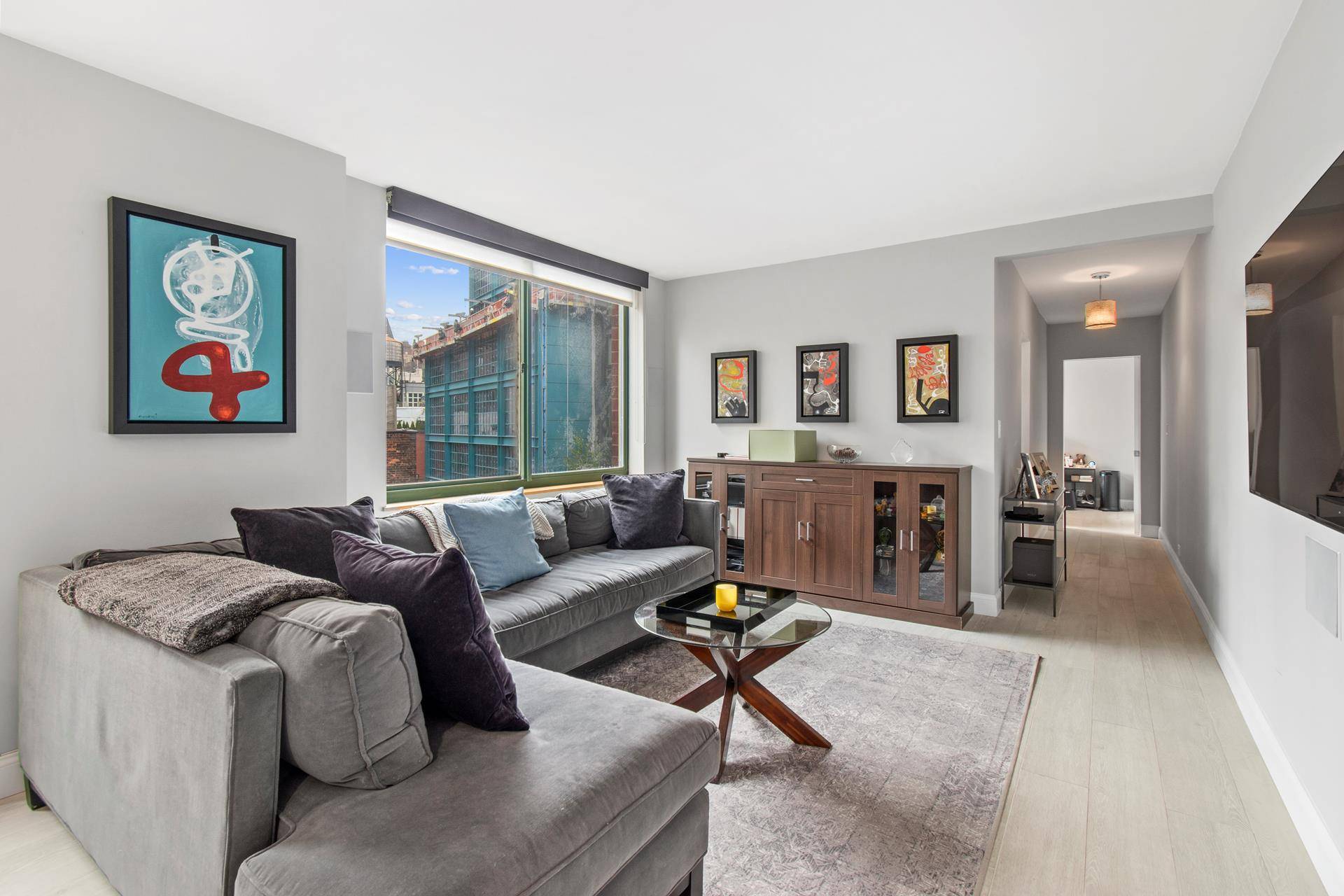 AVAILABLE JUNE 15TH, UNFURNISHED Beautifully renovated two bedroom, two full bath apartment in one of Tribeca's most sought after buildings Greenwich Court Condominium.