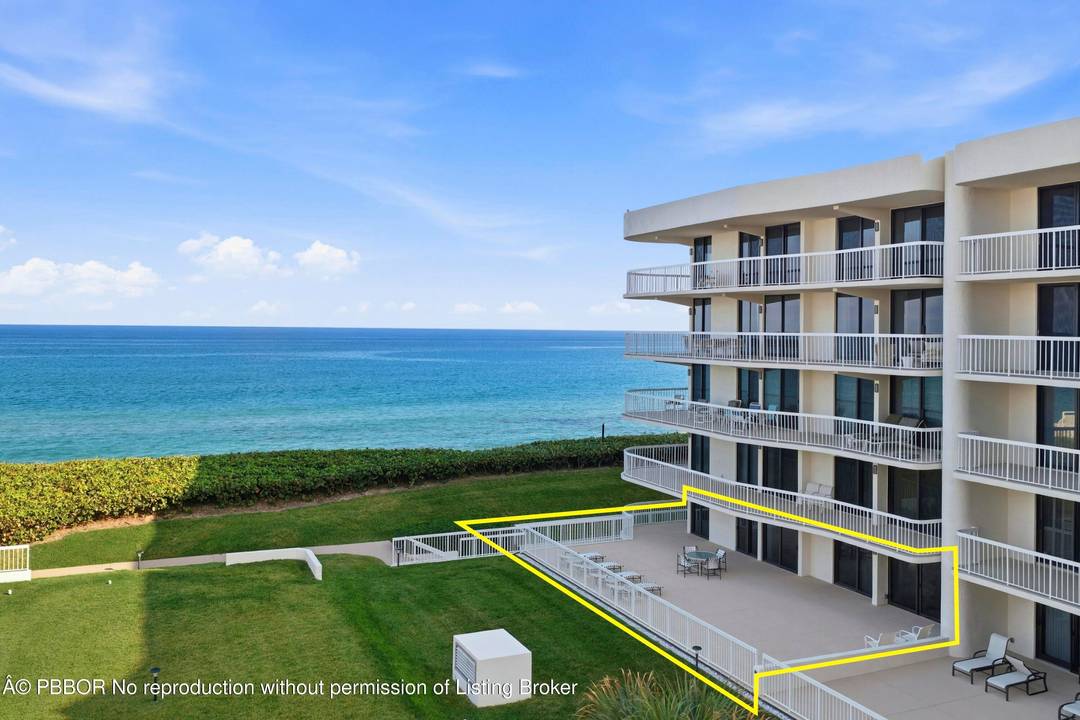 Exceptionally private corner 3 bedroom, 3 bath residence in the oceanfront Meridian of Palm Beach.