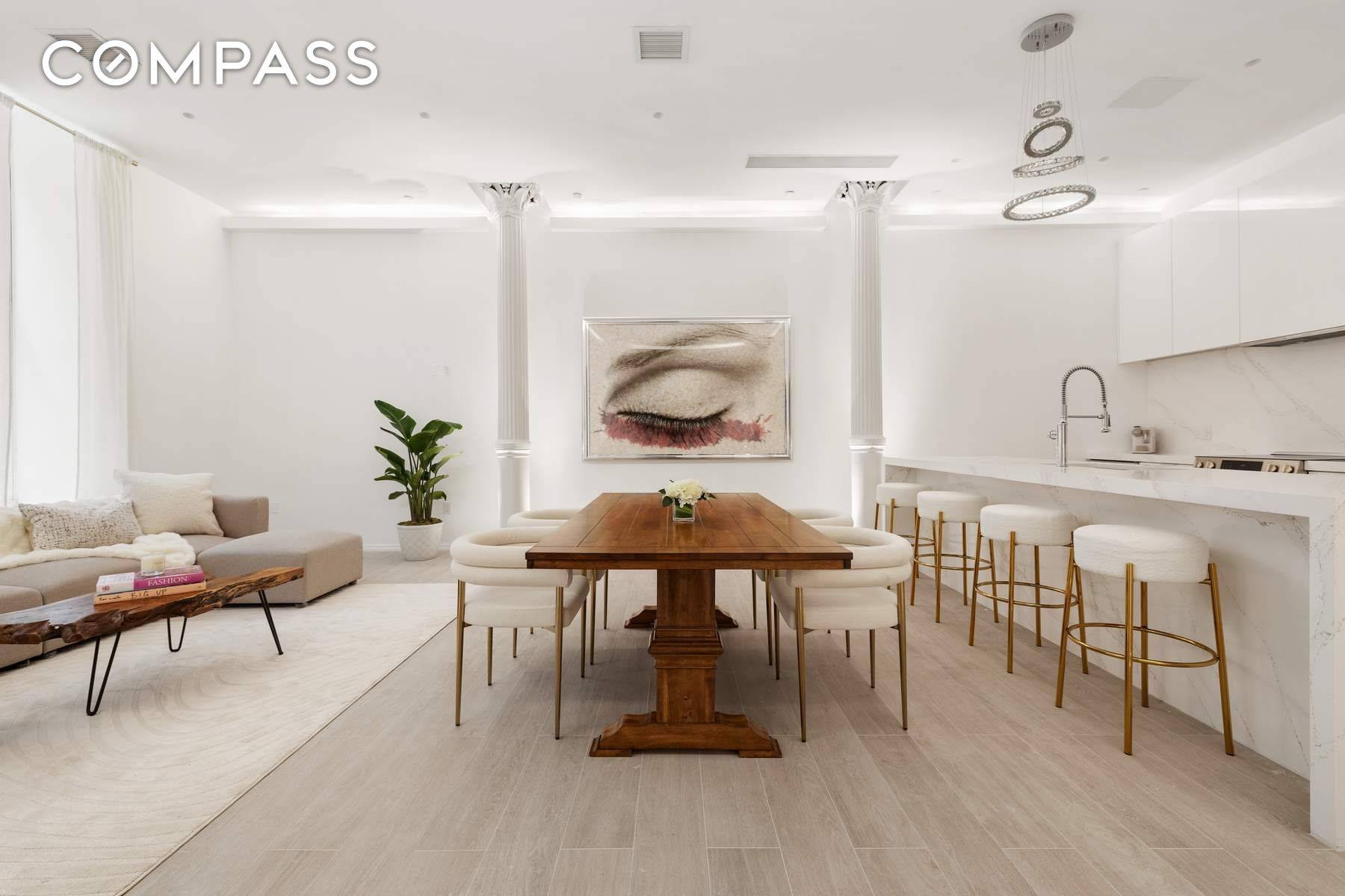 Welcome to this impeccably designed and fully furnished loft, nestled within the historic 1877 Silk Industry Showroom Building a quintessential SoHo gem where prewar character meets contemporary sophistication.
