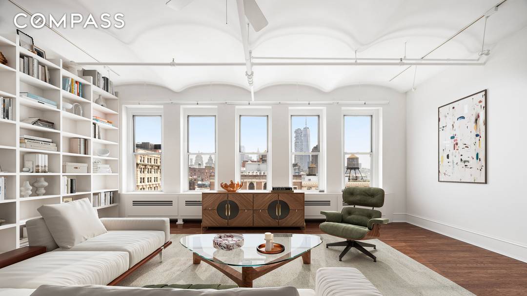 Tucked between Prince and Spring Street on a prime SoHo block, this extraordinary penthouse loft is a luxurious and quiet oasis.