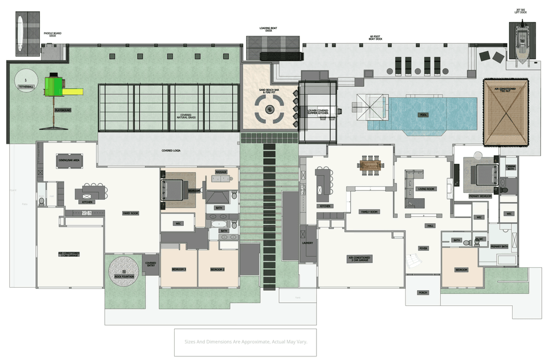 A rare waterfront compound offering two designer renovated homes with 180' of deepwater in Tropic Isle.