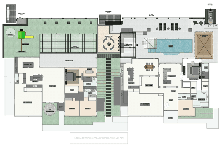 A rare waterfront compound offering two designer renovated homes with 180' of deepwater in Tropic Isle.