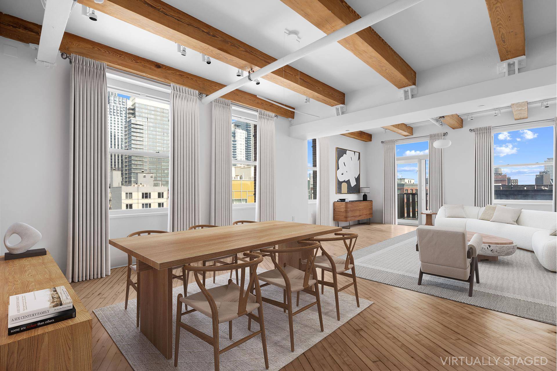 Rarely available, mint condition corner 3 bedroom plus Home Office with open Manhattan Views including 1 WTC at Williamsburg's finest authentic loft building ; the MillOne of the most coveted ...