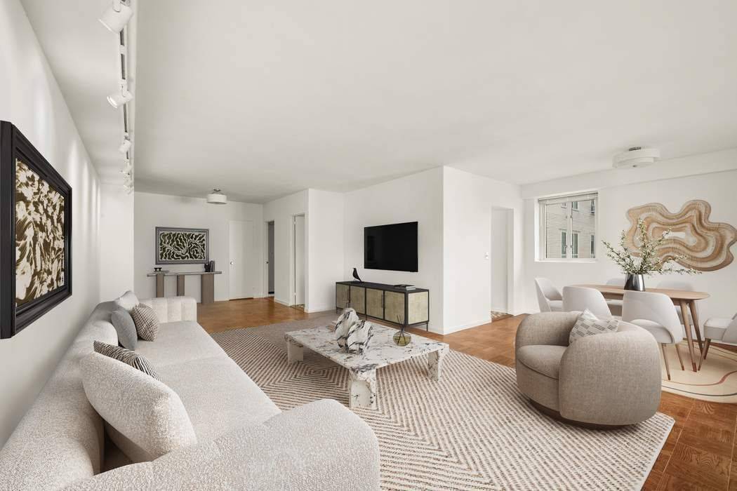 Discover refined Upper East Side living in this expansive and elegantly proportioned 1 bed, 1 bath, readily convertible to a full 2 bedroom layout at the landmarked Manhattan House Condominium.