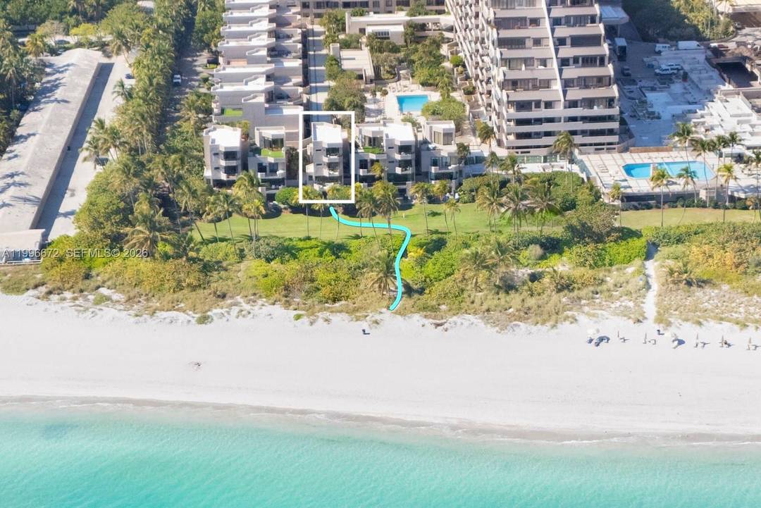 Exceptionally rare beachfront, standalone, townhouse in Key Colony, Key Biscayne.
