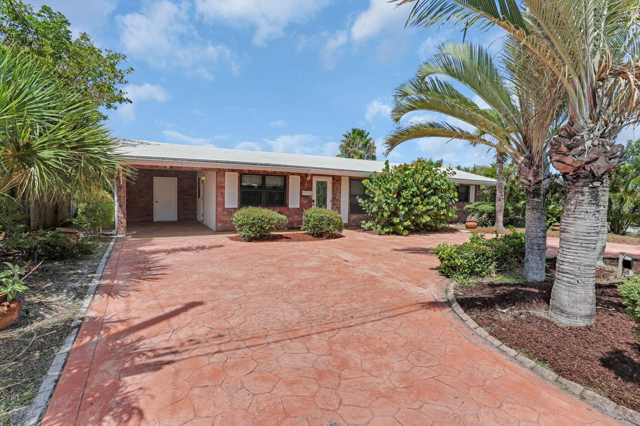 Located on a quiet cul de sac street, this 4 bedroom, 2 bathroom pool home features 75 feet of waterfront in a deep canal, 3 fixed bridges to the Ocean.