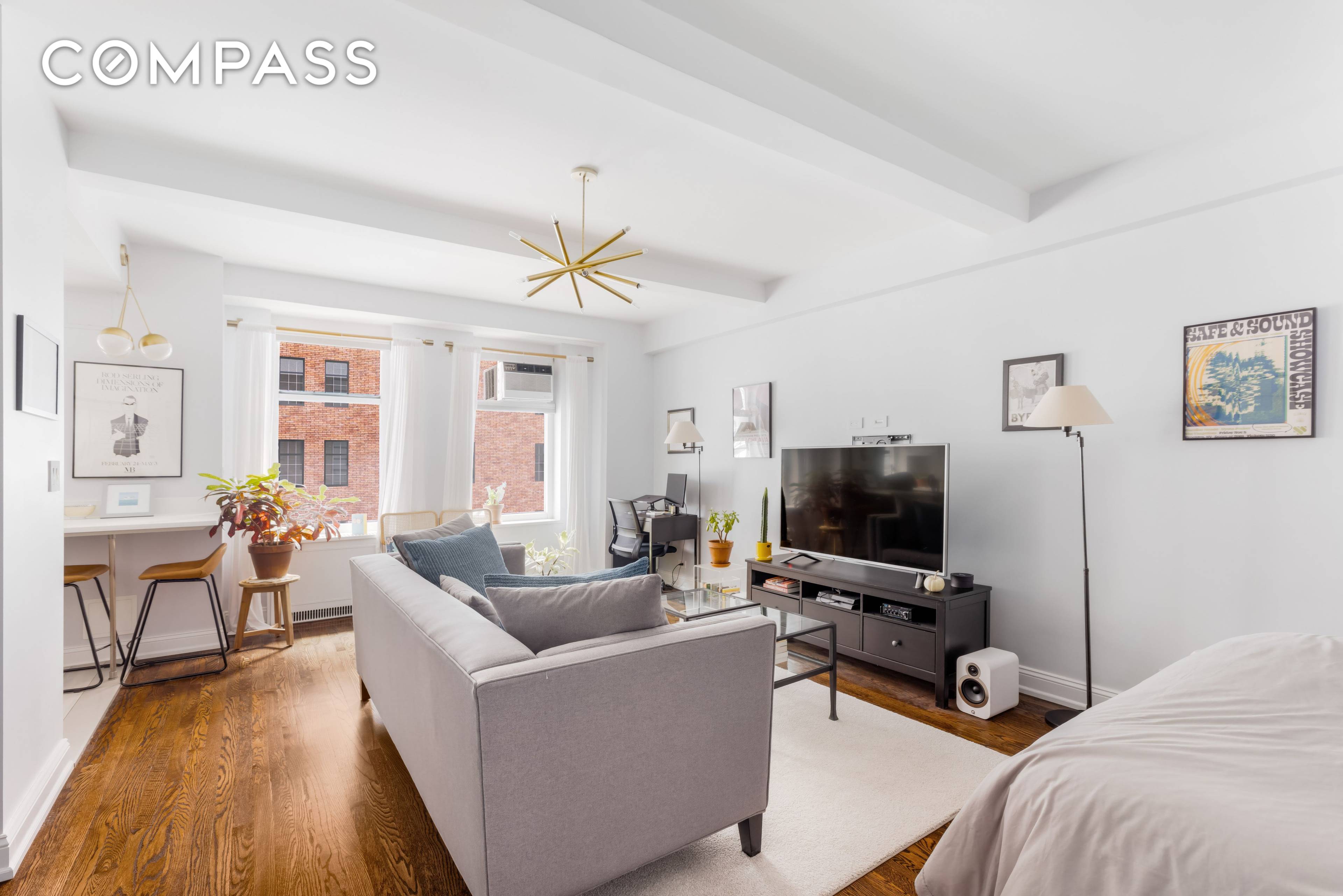 Make your home in this beautifully renovated alcove studio featuring impeccable designer interiors in one of New York City s premiere pre war buildings, London Terrace Towers.