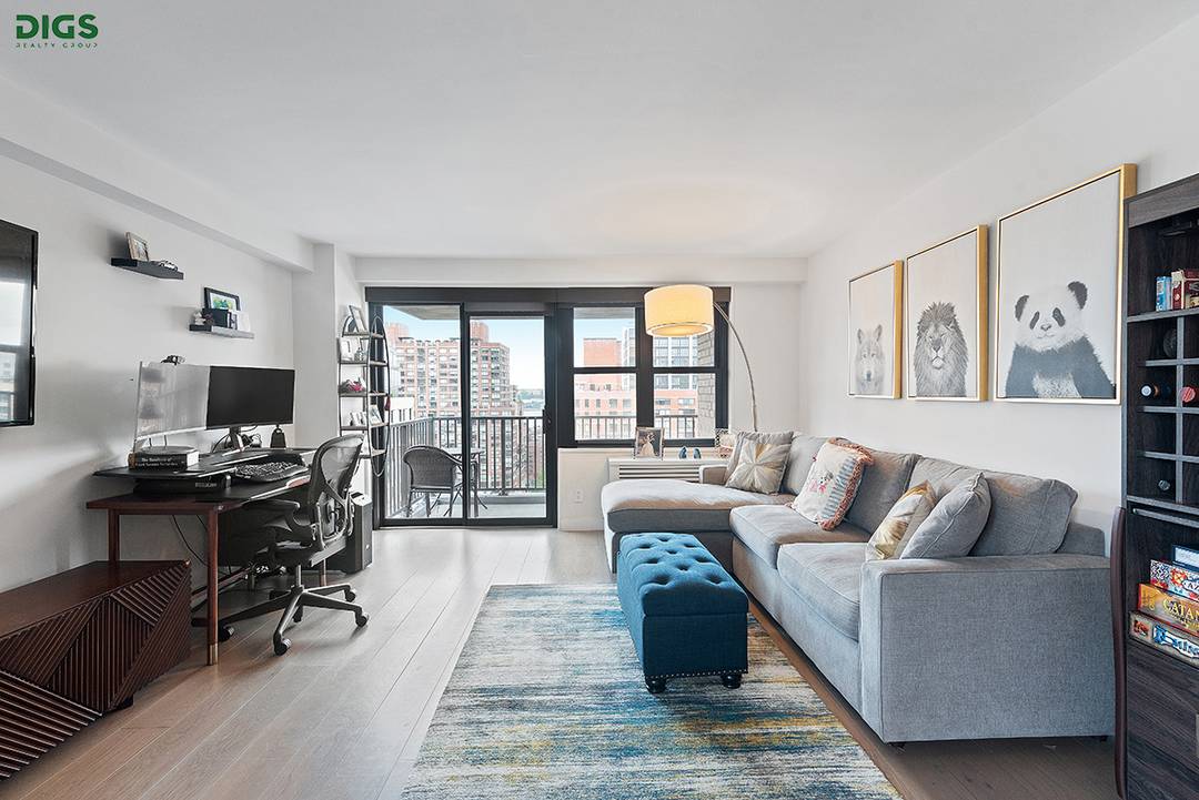 Perched on a high floor, this beautifully renovated corner three bedroom two bathroom home is bathed in natural light, with open southern and western exposures offering sun filled days and ...