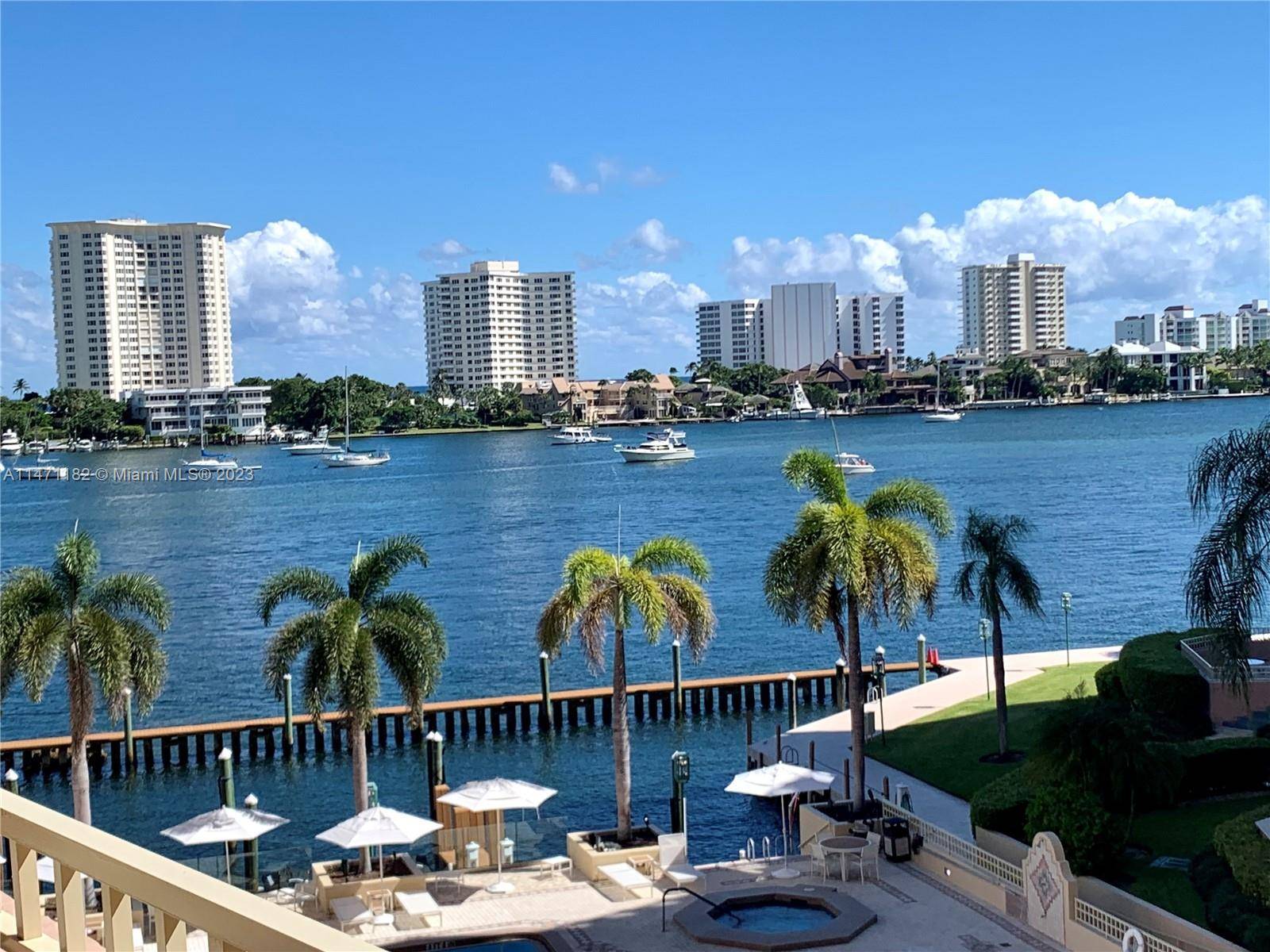 Stunning views of Lake Boca Intracoastal and the ocean beyond, from every room and the 70 ft covered balcony.