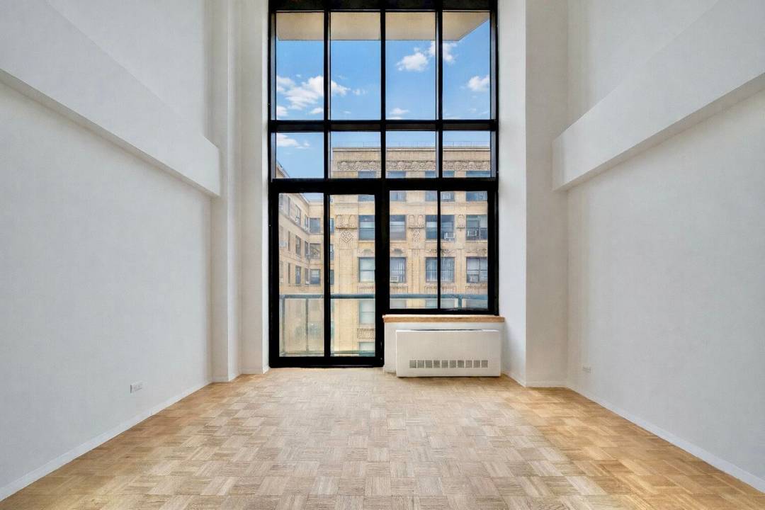 Loft like 1 bedroom, 1. 5 bath duplex with 17 foot double height ceilings in a full service condop co op with condo rules in the heart of the Upper ...