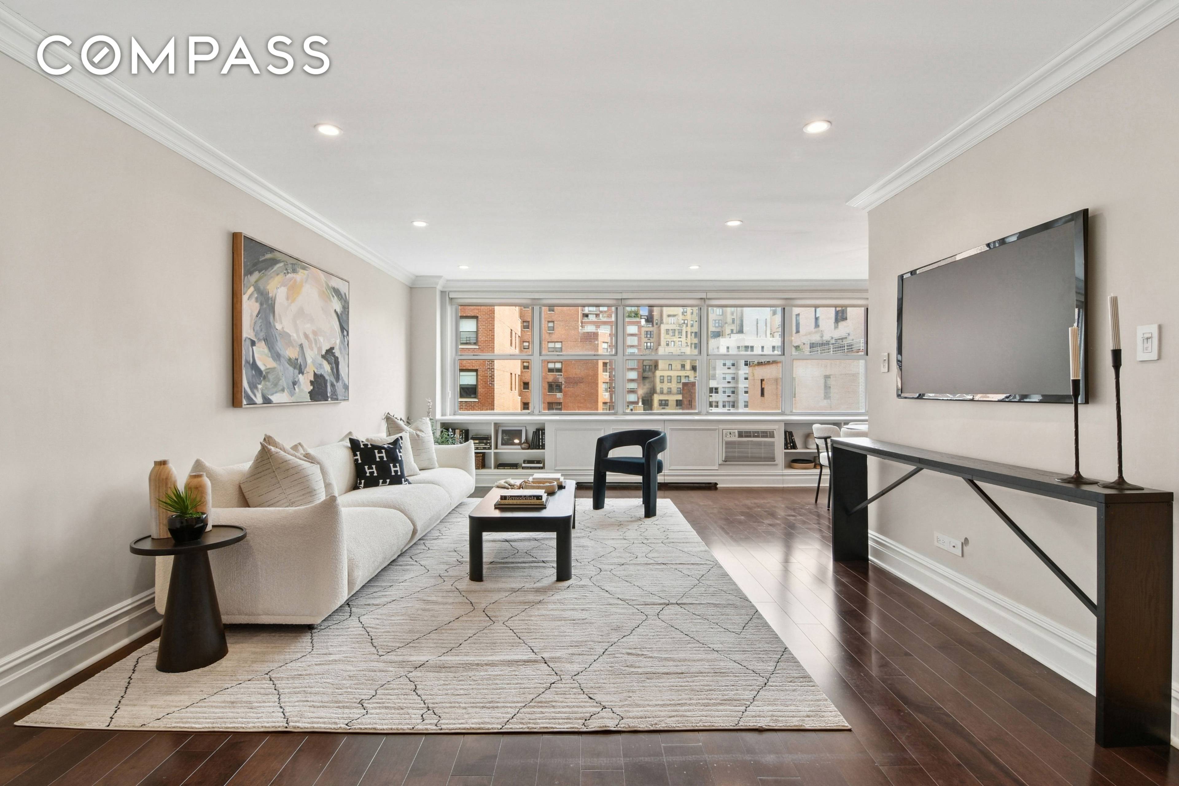 WELCOME HOME This bright, renovated, and expansive two bedroom, two bathroom property boasts high end finishes, loads of natural light, hardwood flooring, recessed lighting, through the wall air conditioning, refined ...