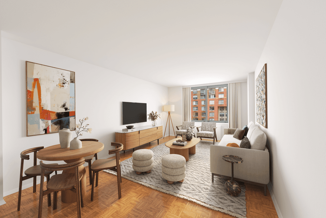 With open views of the Hudson River to the West, this freshly renovated, generously sized one bedroom apartment is superb.