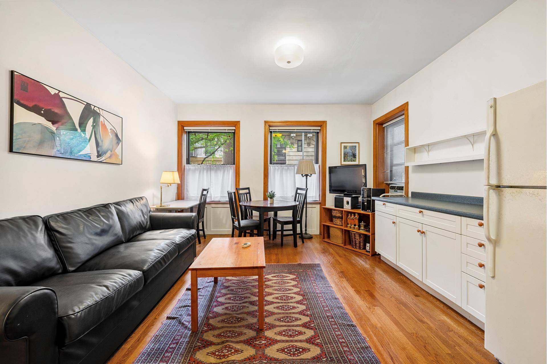 Experience the flexibility and character of this four room corner co op, perfectly situated between Broadway and Riverside Drive in the heart of vibrant Morningside Heights.