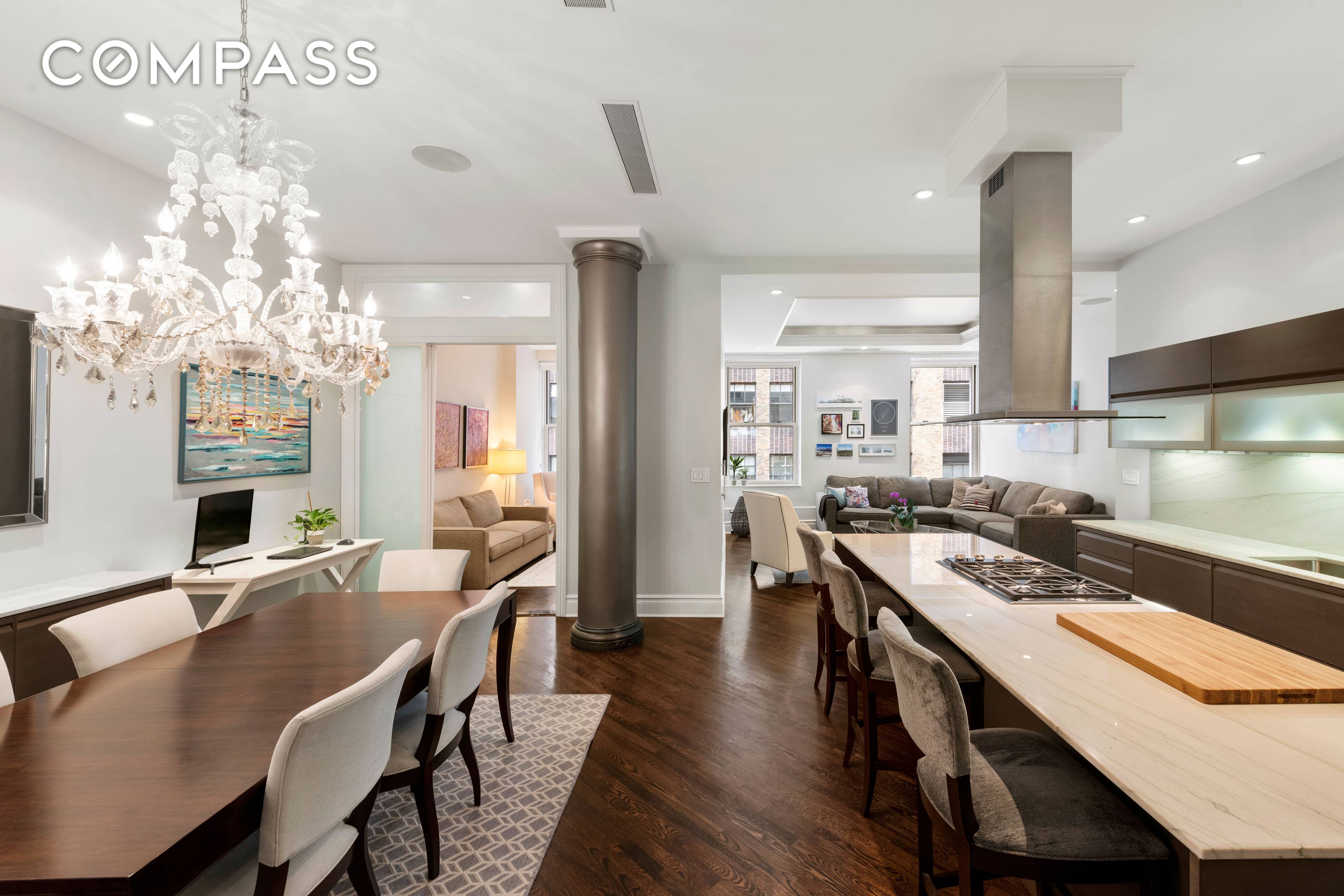 Located in Tribeca's New Gallery District Residence 8C at 395 Broadway is an open, meticulously renovated 2 bedroom, 2 bathroom home in the heart of Tribeca.