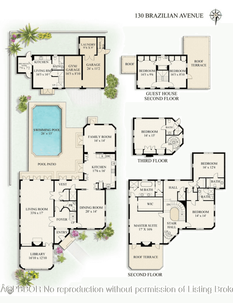 Stunning ocean block estate blending timeless architecture with modern luxury on pristine Brazilian Avenue in the heart of town.