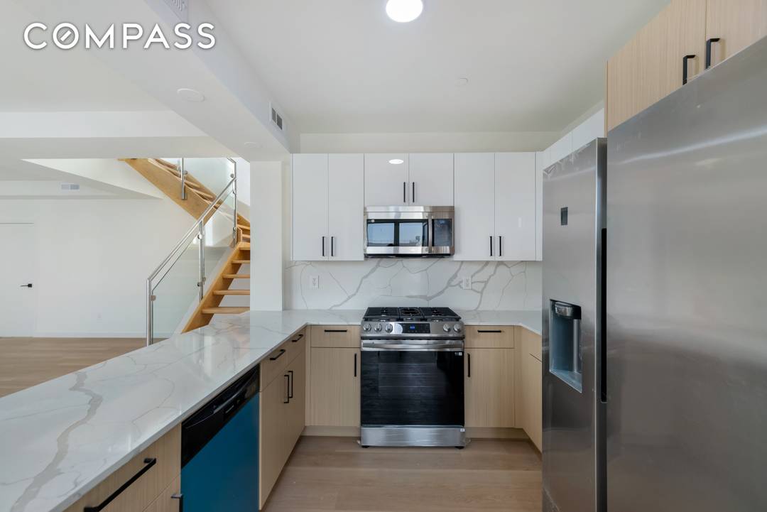 Welcome to this stunning corner 2 bedroom, 2 bathroom penthouse duplex spanning 1, 684 sq ft in a newly constructed luxury waterfront development in Sheepshead Bay.