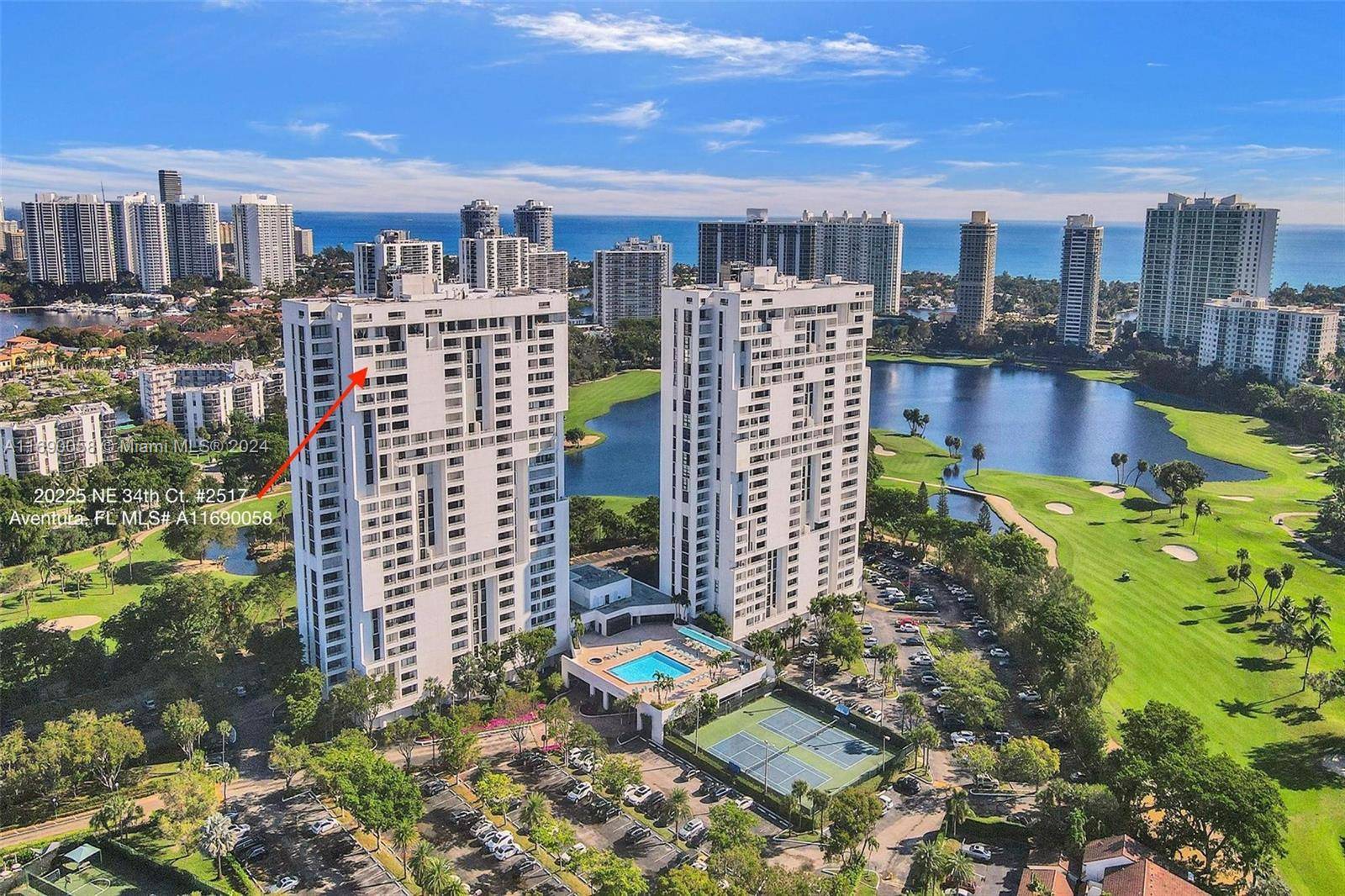 Breathtaking panoramic views of the Turnberry Isle Country Club and the intracoastal from this 3 bed 3 bath condo in guard gated Delvista Towers, Aventura.