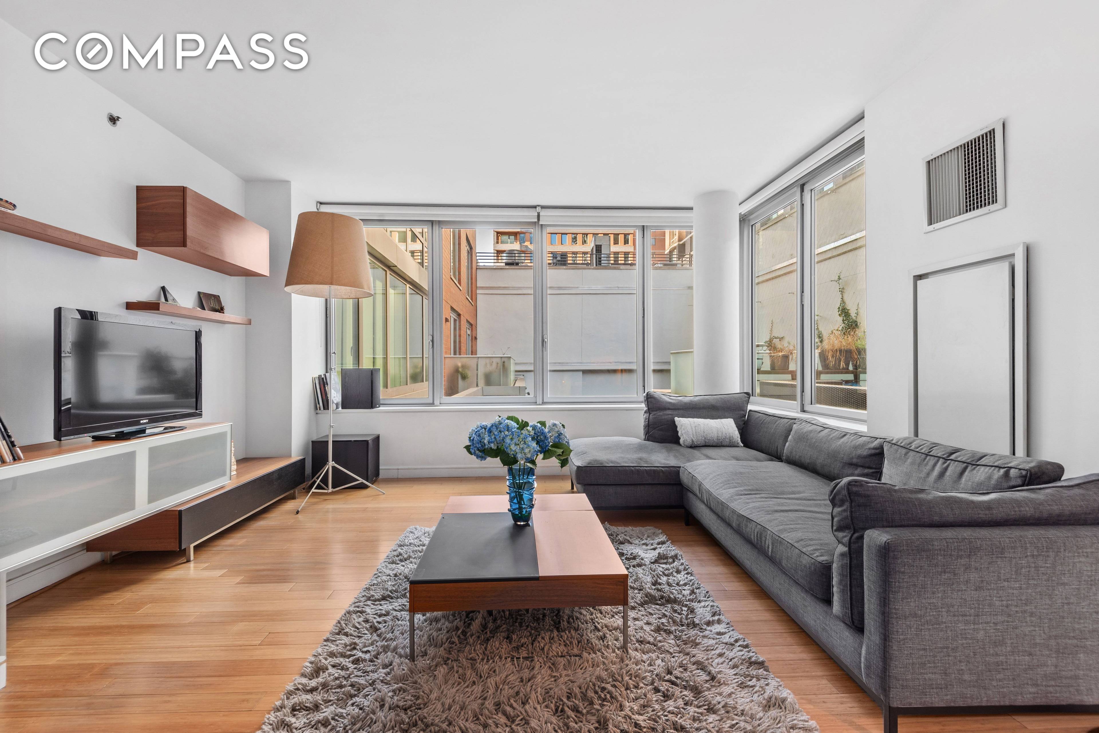 Discover a rare opportunity to rent an extra large 1 bedroom condo with a spacious private terrace in Midtown East.