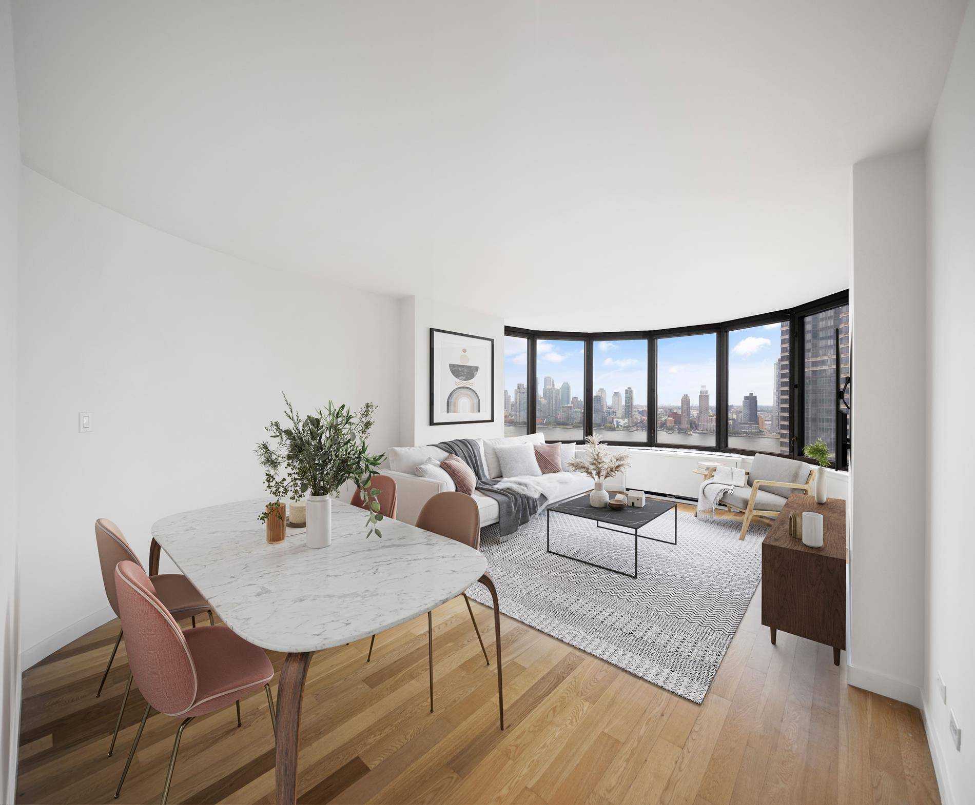 Experience sweeping East River views from this spacious 2 bedroom, 2 bath condo with a private balcony at 330 East 38th Street 25K.