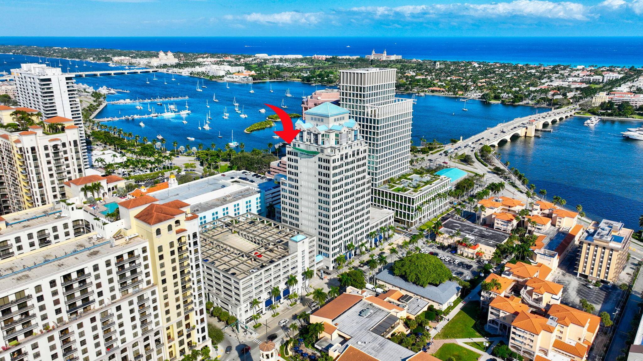 Stunning three level Penthouse in the Sky combines sleek design, privacy, and panoramic views of the Intracoastal, ocean, and downtown West Palm Beach skyline.