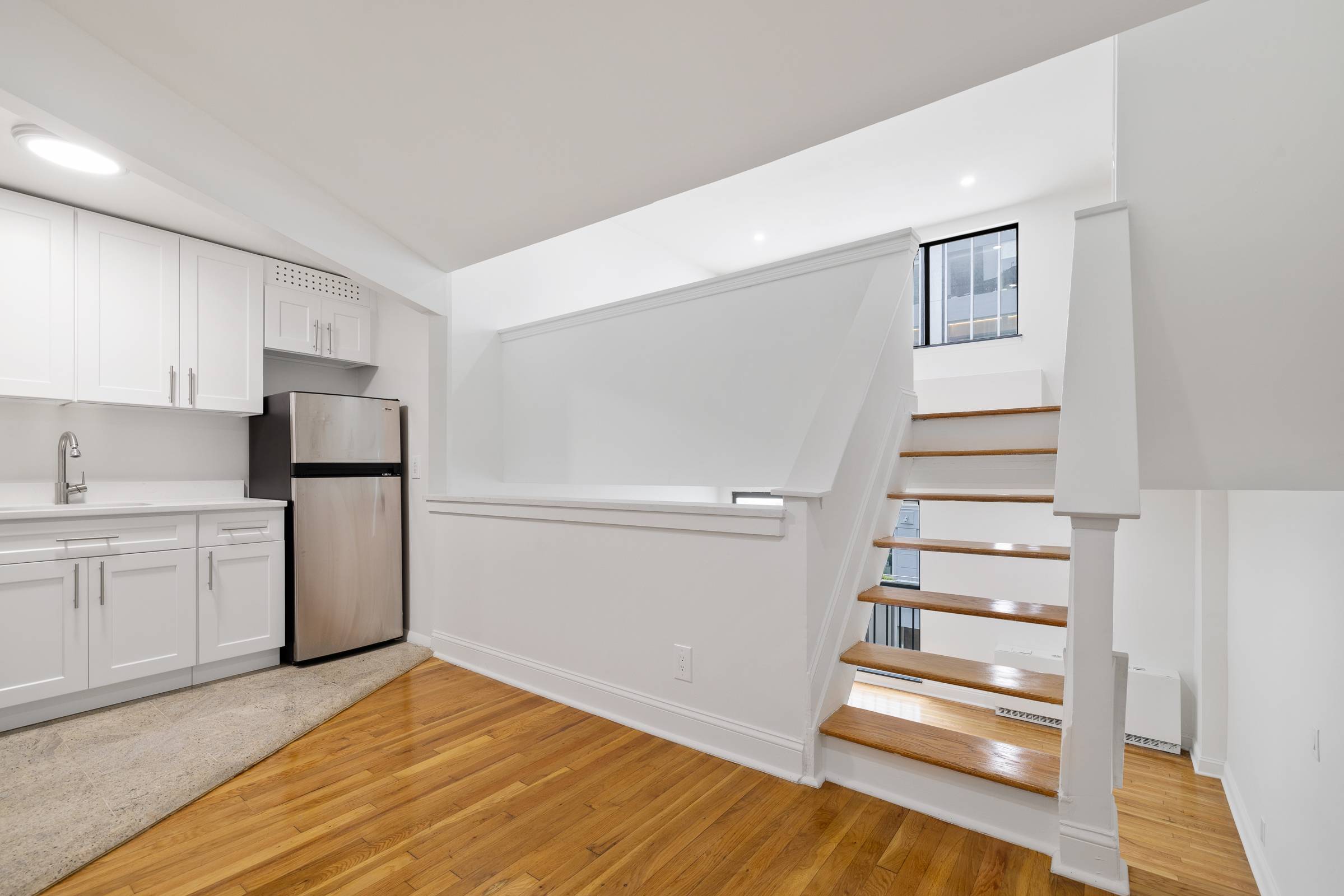 Newly renovated 1 bedroom Convertable 2 Bedroom, 1 bathroom featuring a spacious layout with stainless steel appliances, and abundant closet space.