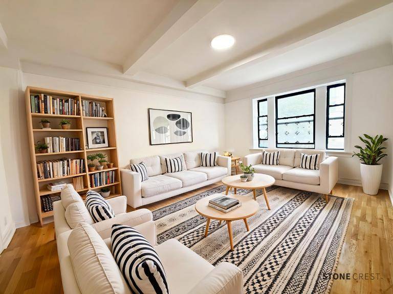 Spacious 3 Bedroom Apartment Steps from both Morningside and Central ParksElegant 3 bedroom, 2 bathroom home, with home office and dining area, ideally located between Morningside Park and Central Park.