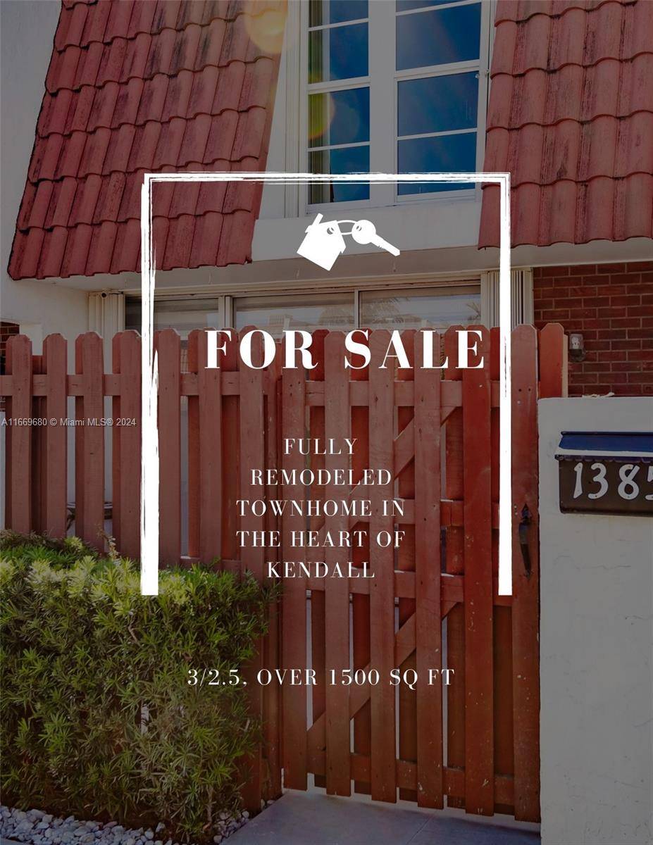 Totally remodeled amp ; freshly painted CORNER TH in the heart of Kendall with 1500 sq ft, 3 beds, 2.