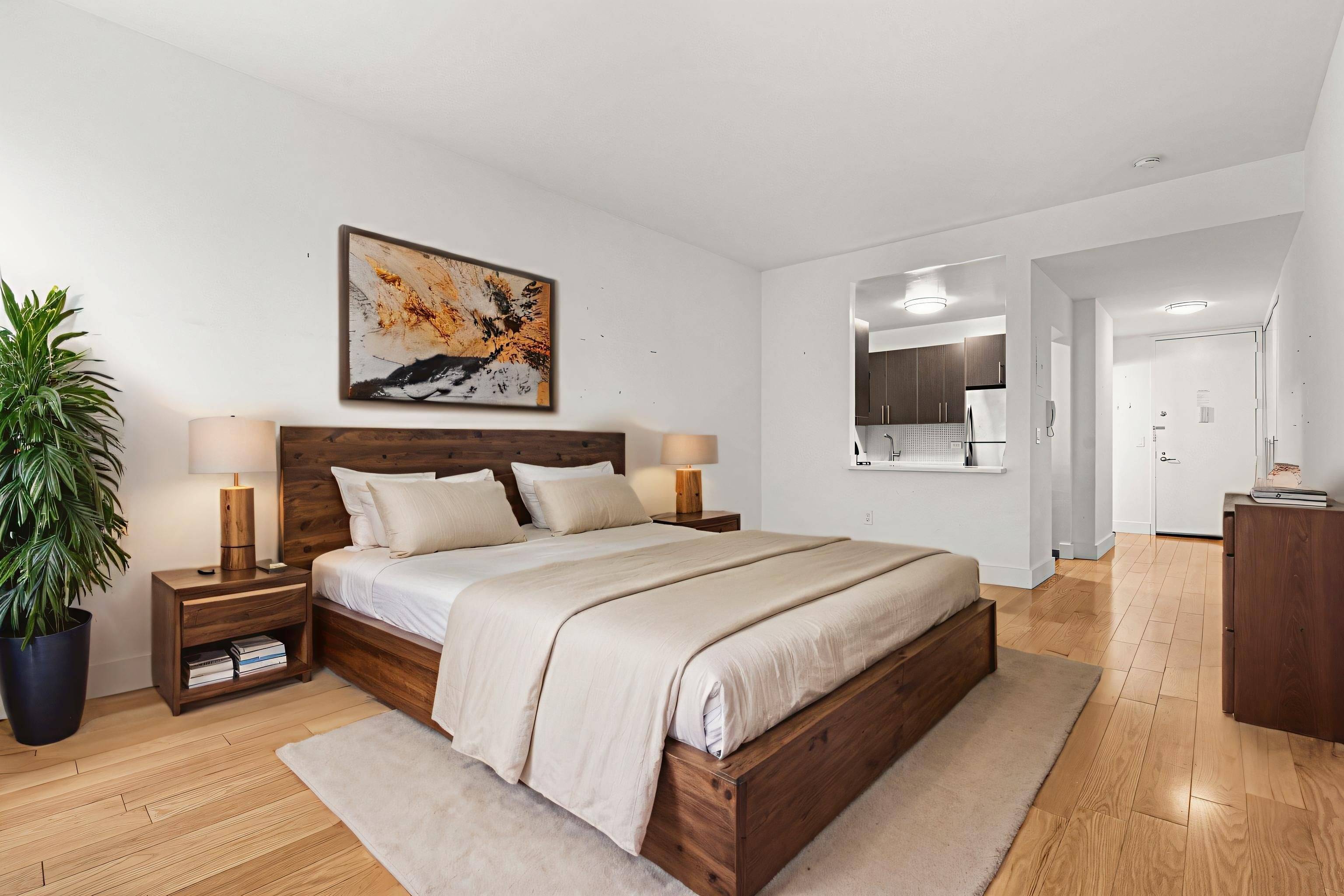 Spacious River View Studio in Full Service High Rise No Broker Fee Experience elevated living at 200 Water Street in this spacious studio apartment with stunning river and bridge views.