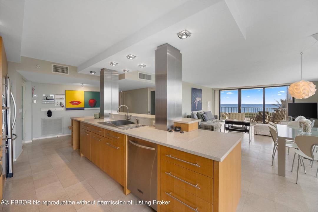 Enjoy stunning sunrises from this stylishly renovated 1, 740 square foot, 2 bedroom, 2 bath residence with sweeping ocean views and a SE exposure.