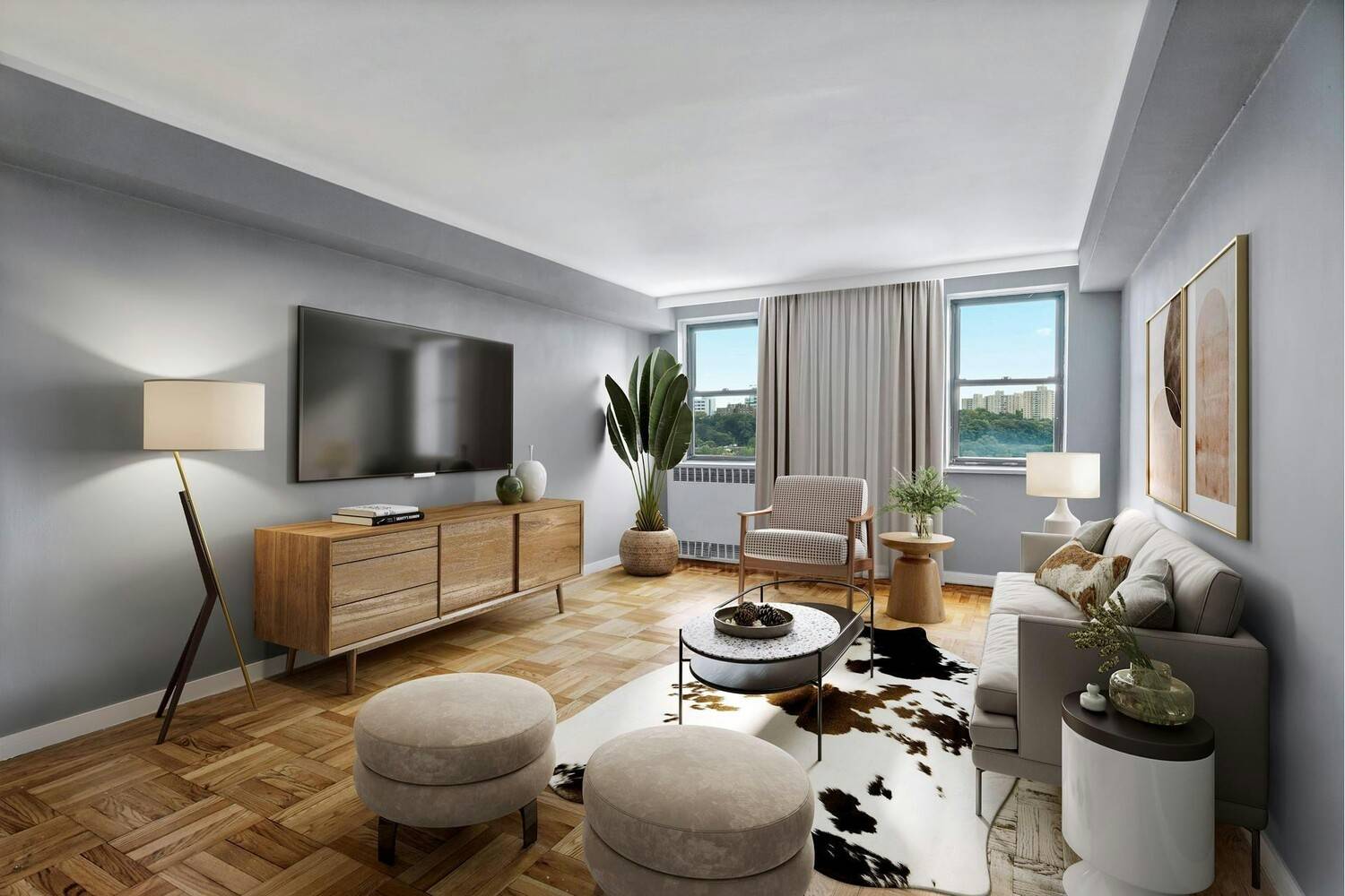 AVAILABLE OCTOBER 15 High floor One Bedroom wide open sky amp ; park views, windows galore, sun drenched has 10 ft.
