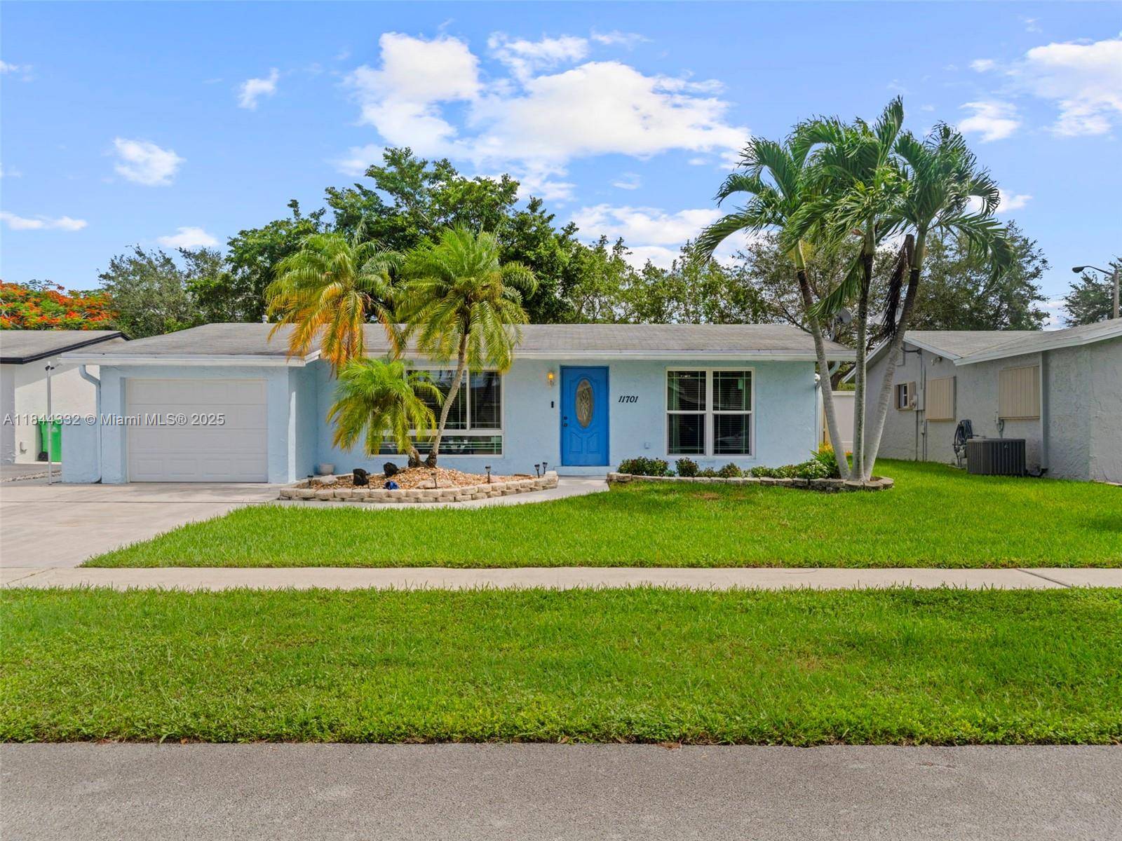 Beautifully maintained 2 bedroom, 2 bathroom home with private pool and 1 car garage in the heart of sunrise.