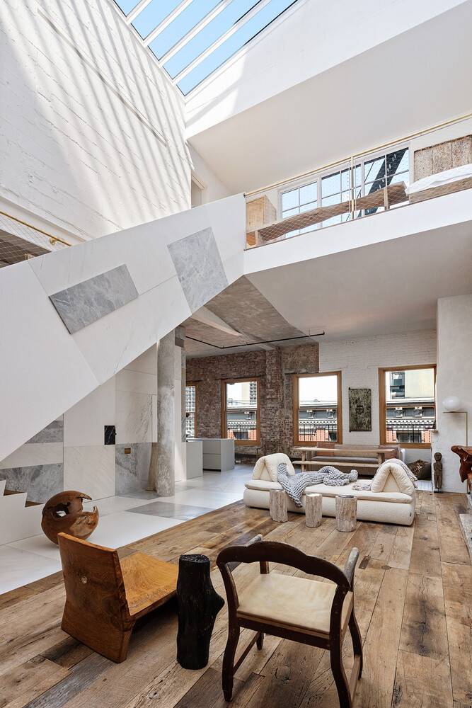 SoHo Penthouse Loft Imperfect Beauty Reimagined on Prince Street Designed by visionary architect Thomas Leeser the mind behind New York icons like One Vanderbilt and the Domino Sugar Factory this ...