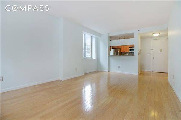 Flooded with natural light, this corner one bedroom at The Marais offers north and east exposures with direct views of the High Line through oversized windows and a smart, open ...