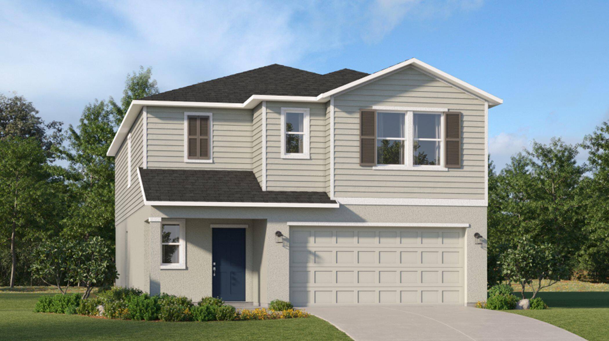 This new two story home boasts a modern layout with an open concept floorplan consisting of a stylish kitchen, dining room and family room on the first floor.