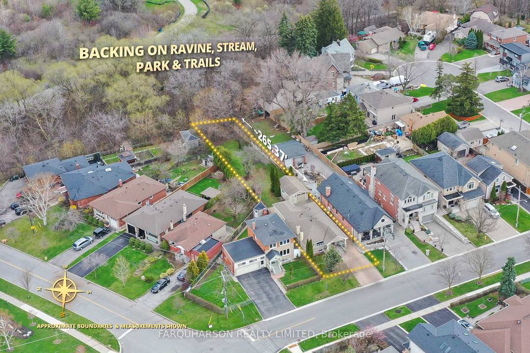 Impressive Rare Lot Stretching Approximately 265 Feet Deep and Backing on a Picturesque Ravine, Meandering Stream and Trails and Greenspace of the North Park.