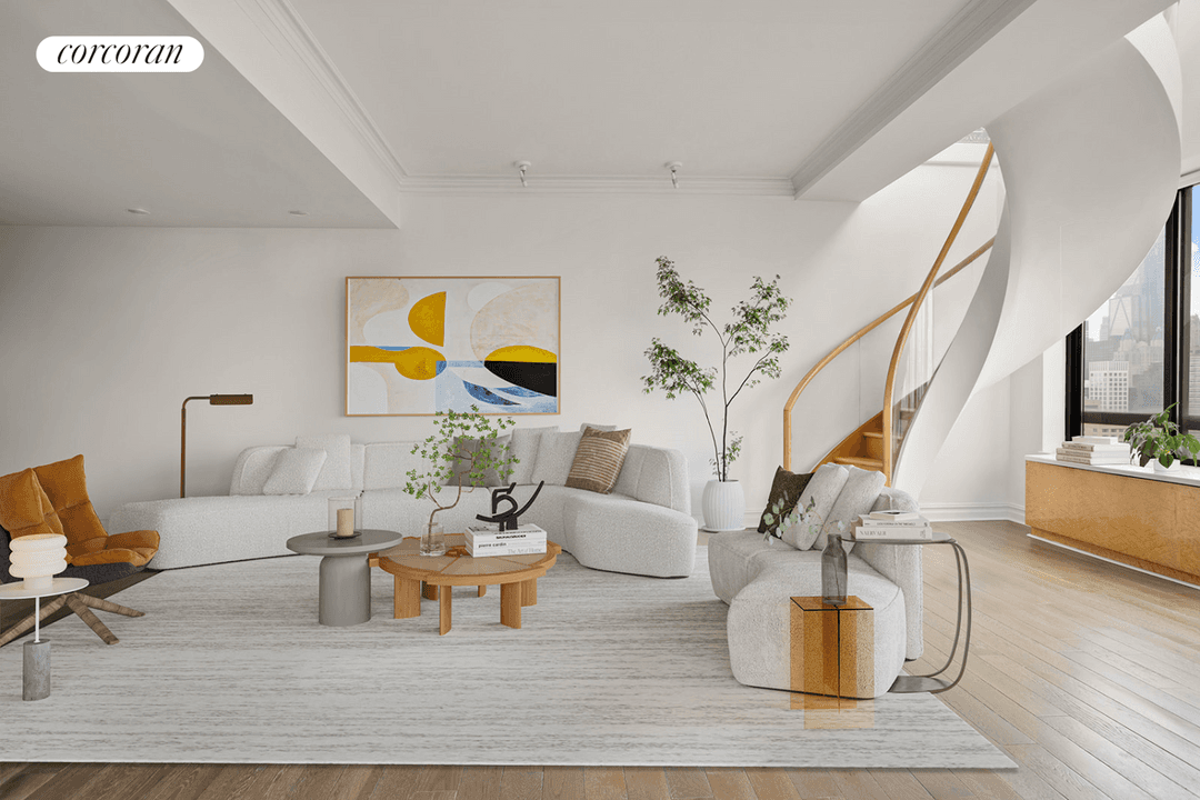 Elevated above the city in one of Manhattan's most desirable enclaves, this stunning duplex penthouse offers a rare blend of luxury, natural light, and iconic views.