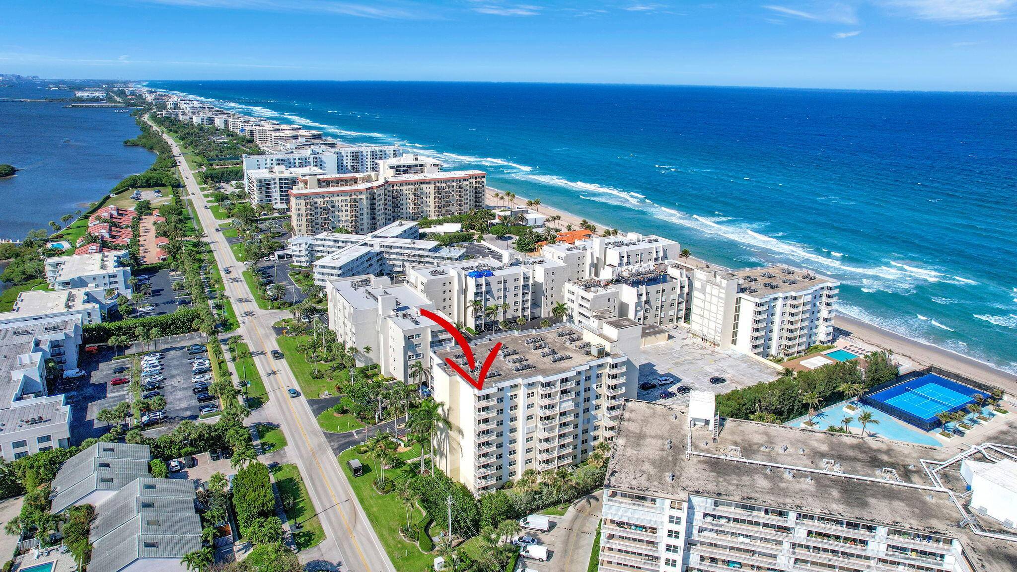 Penthouse with SE corner views Ocean and Intracoastal.
