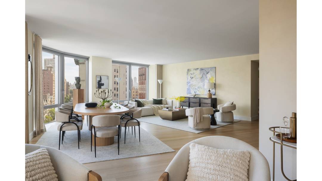 This beautiful 2, 589 square foot, 4 bedroom, 3 bathroom plus media room boasts gorgeous classic Upper West Side views up Broadway and towards Central Park.