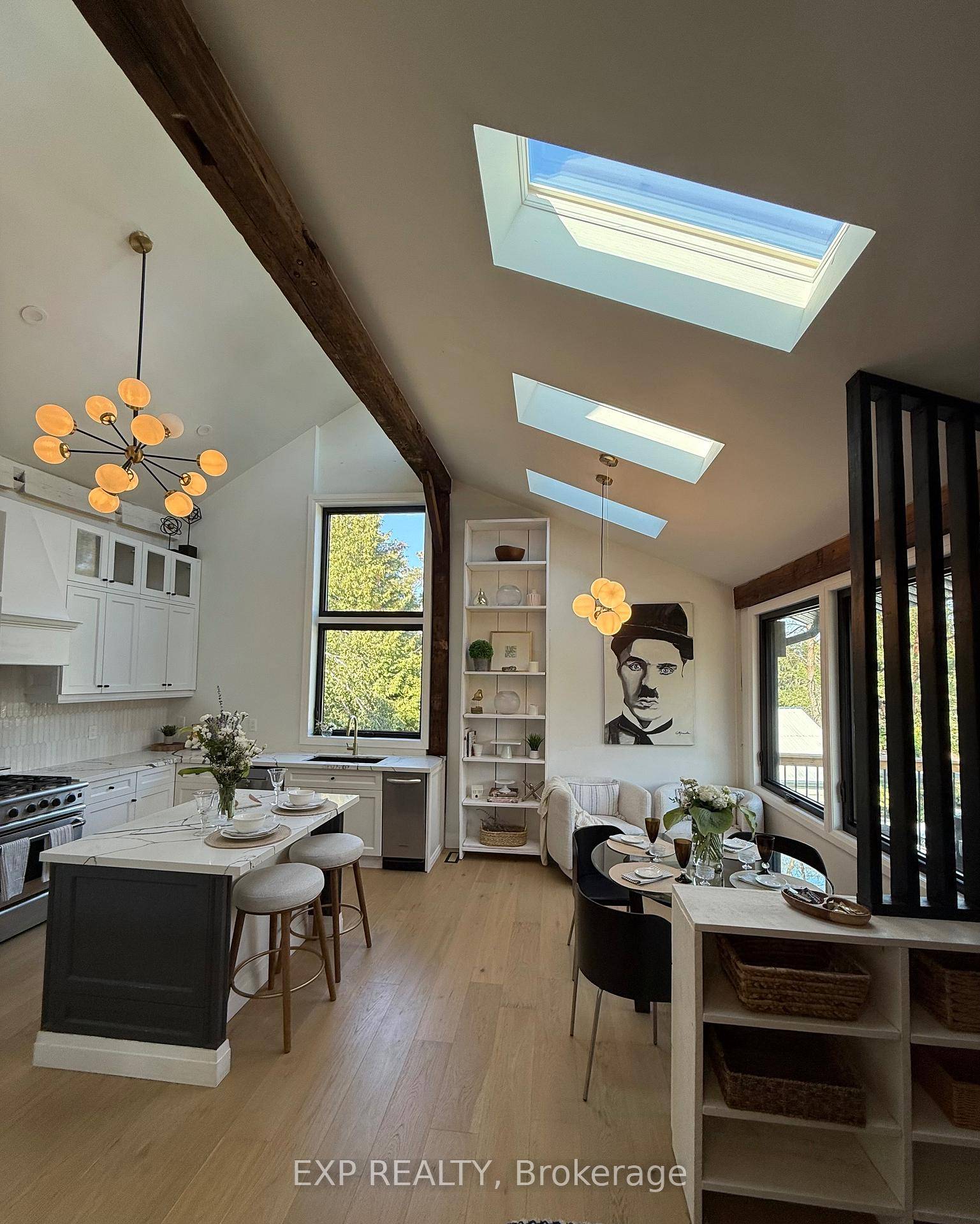 Nestled in the serene enclave of rural Oro Medonte, this beautifully renovated 1 2 beds chalet style retreat offers the perfect fusion of rustic charm and contemporary elegance.