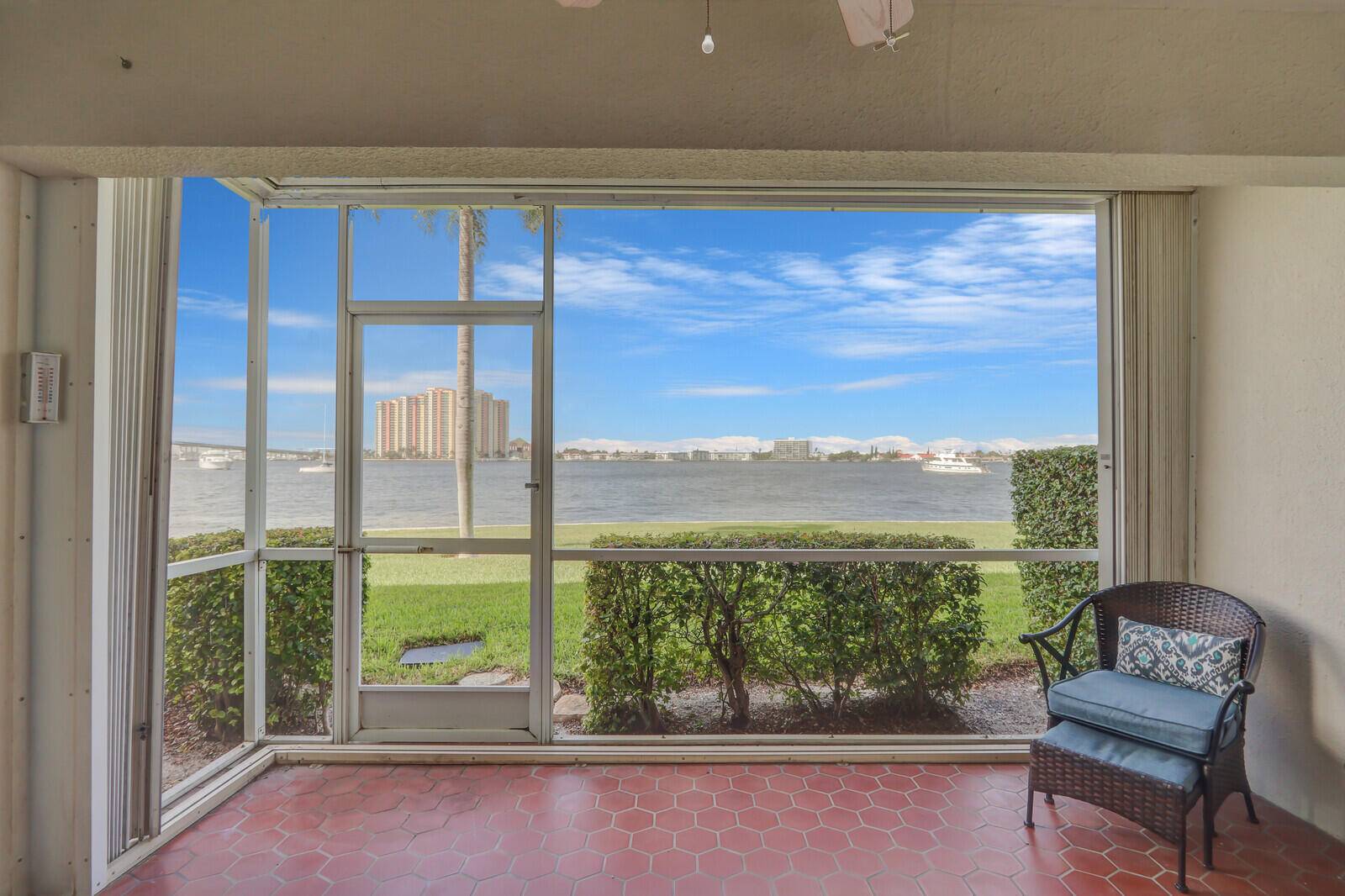 Experience breathtaking Intracoastal sunset views from this charming 1 bedroom, 1 bath ground floor residence in the desirable 55 community of Sugar Sands on Singer Island.