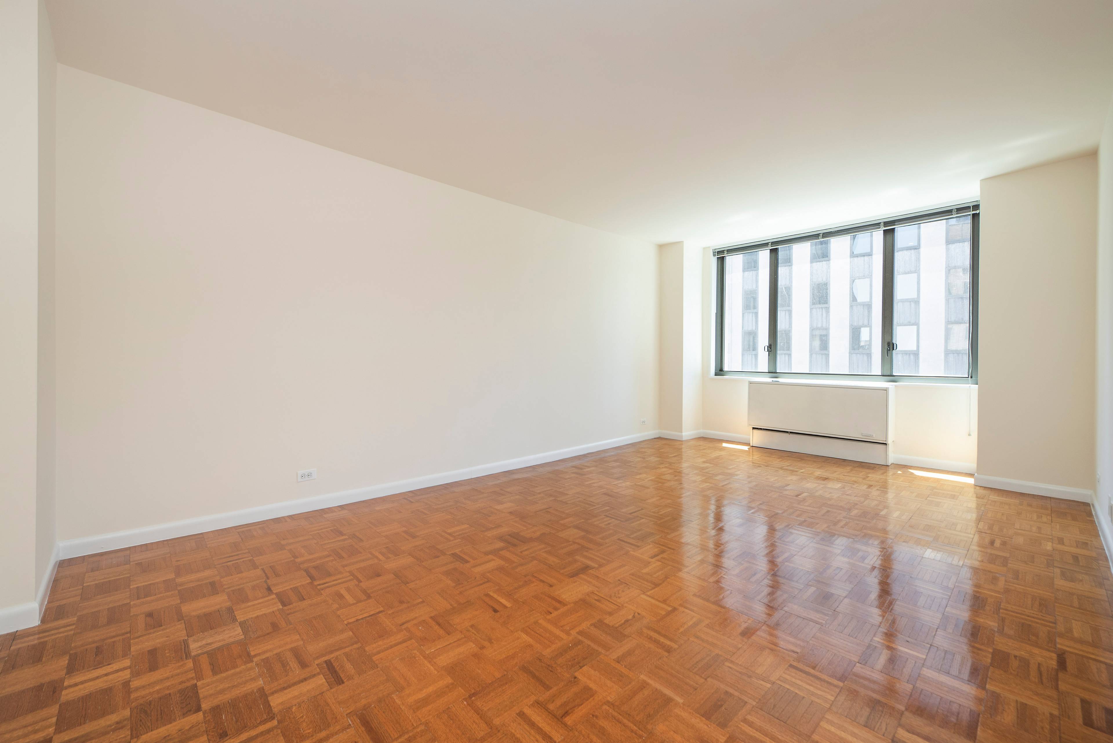 Perfect 1 bedroom with spacious rooms, fully equipped kitchen, open southern views, and wood floors throughout.