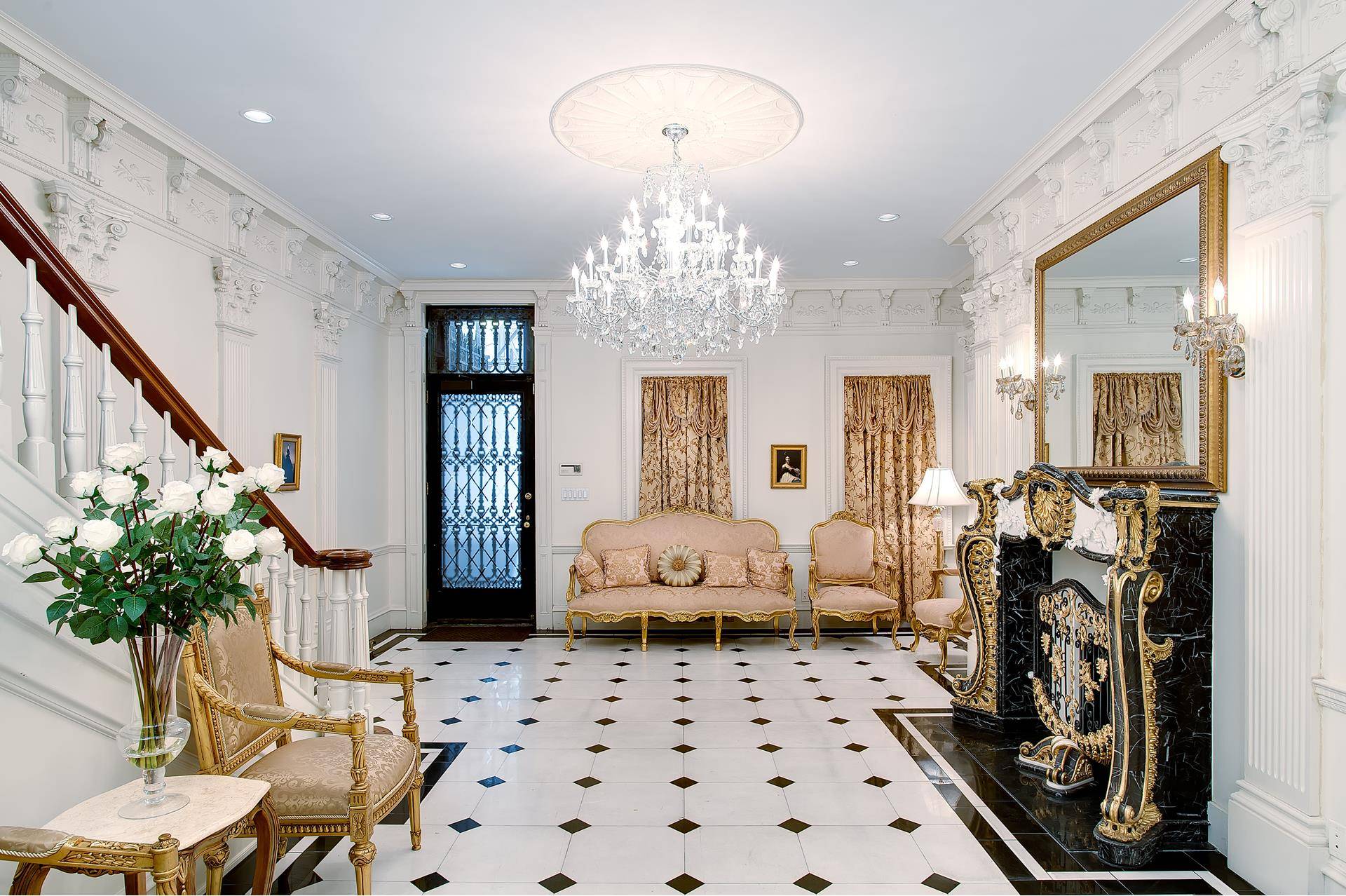This impressive 6 story limestone townhouse just off Park Avenue has 13 rooms, 5 bedrooms and 8 wood burning fireplaces in 6, 650 gross interior square feet, including the high ...
