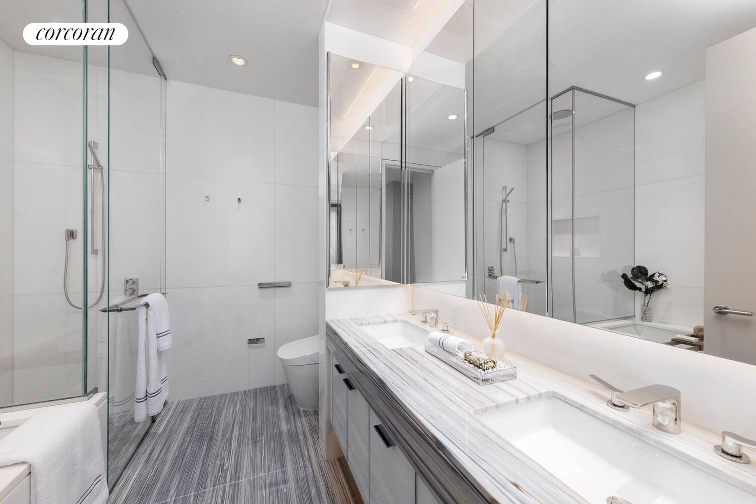 This north facing two bedroom, two and a half bathroom residence is located at an elevation of over 675 feet and features direct views of Central Park from every room ...